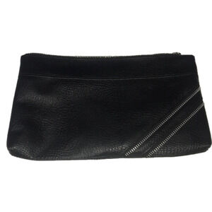 BLACK Zipper Top Small Travel Cosmetic Clutch